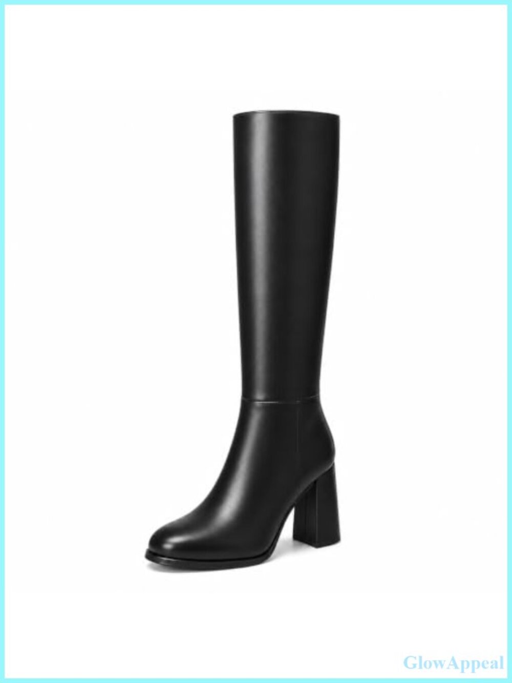 Women's Knee High Boots Chunky Block Heel Round Toe Tall PU